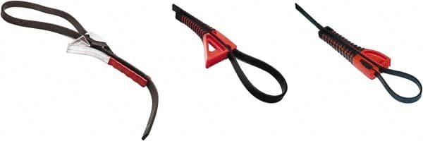 Boa - 6-3/4" Max Pipe Capacity, 25-1/2" Long, Strap Wrench - 6.34" Actual OD, 8" Handle Length - Caliber Tooling