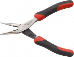 GearWrench - 5-1/5" OAL, 1-1/2" Jaw Length x 1/2" Jaw Width, Long Nose Lineman's Pliers - Short Jaw, Dual Composite Handles - Caliber Tooling