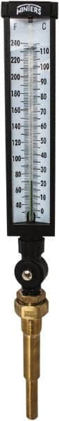 Winters - 30 to 240°F, Industrial Thermometer with Standard Thermowell - 5 Inch Immersion Length, 6 Inch Stem Length, 20 Inch Long, 3/4 Inch Thread - Caliber Tooling