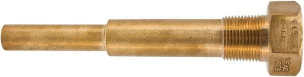 Winters - 6-3/4 Inch Overall Length, 3/4 Inch Thread, Brass Thermowell - 5 Inch Insertion Length - Caliber Tooling