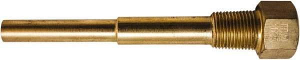 Winters - 7-1/2 Inch Overall Length, 1/2 Inch Thread, Brass Thermowell - 4-1/2 Inch Insertion Length - Caliber Tooling