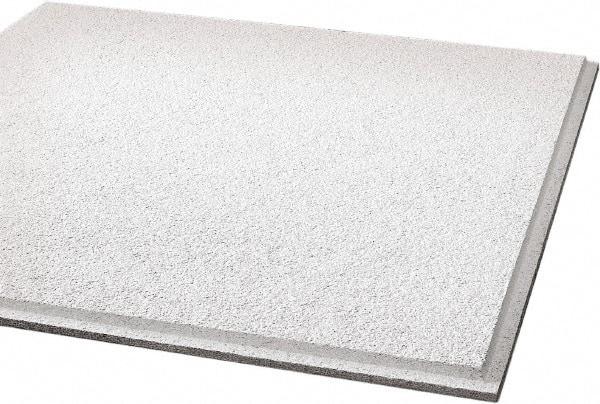 Armstrong World - 24" Long x 24" Wide, Wet-Formed Mineral Fiber Acoustic Ceiling Tile - ASTM E1264 Specification, White - Caliber Tooling