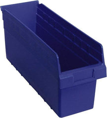 Quantum Storage - 17-7/8" Deep, Blue Polypropylene Hopper Shelf Bin - 8" High x 6-5/8" Wide x 17-7/8" Long - Caliber Tooling