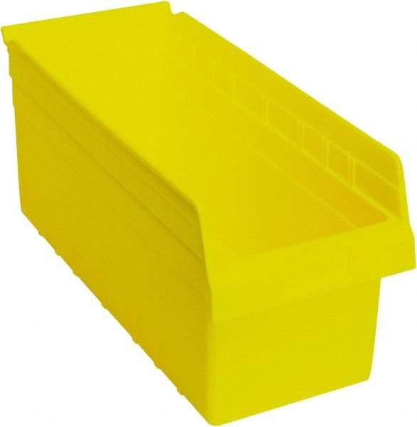 Quantum Storage - 17-7/8" Deep, Yellow Polypropylene Hopper Shelf Bin - 8" High x 8-3/8" Wide x 17-7/8" Long - Caliber Tooling