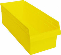 Quantum Storage - 23-5/8" Deep, Yellow Polypropylene Hopper Shelf Bin - 8" High x 11-1/8" Wide x 23-5/8" Long - Caliber Tooling