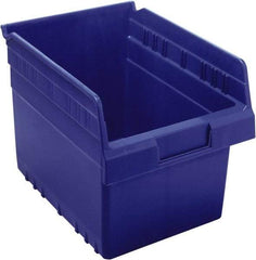 Quantum Storage - 11-5/8" Deep, Blue Polypropylene Hopper Shelf Bin - 8" High x 8-3/8" Wide x 11-5/8" Long - Caliber Tooling