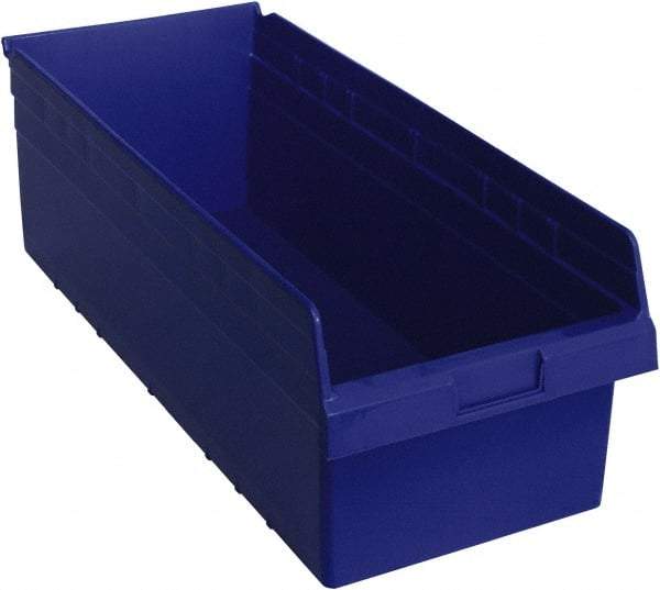 Quantum Storage - 23-5/8" Deep, Blue Polypropylene Hopper Shelf Bin - 8" High x 11-1/8" Wide x 23-5/8" Long - Caliber Tooling