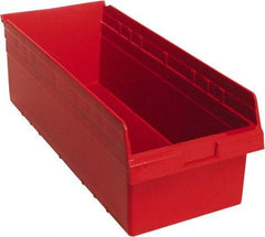 Quantum Storage - 23-5/8" Deep, Red Polypropylene Hopper Shelf Bin - 8" High x 11-1/8" Wide x 23-5/8" Long - Caliber Tooling