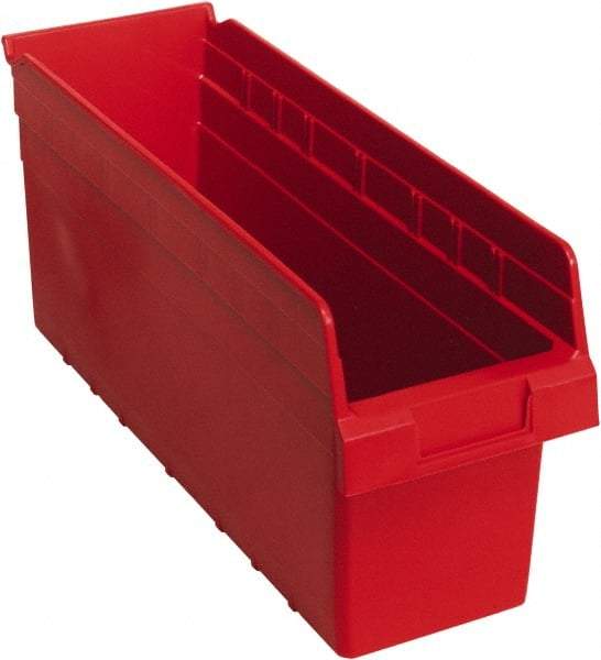 Quantum Storage - 17-7/8" Deep, Red Polypropylene Hopper Shelf Bin - 8" High x 6-5/8" Wide x 17-7/8" Long - Caliber Tooling