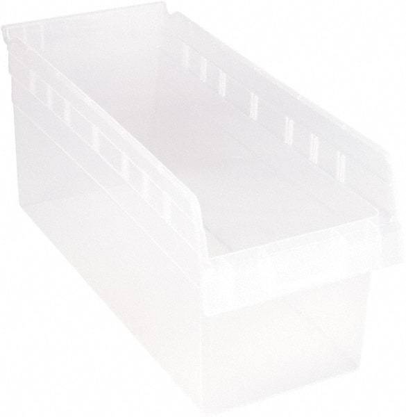 Quantum Storage - 17-7/8" Deep, Clear Polypropylene Hopper Shelf Bin - 8" High x 8-3/8" Wide x 17-7/8" Long - Caliber Tooling