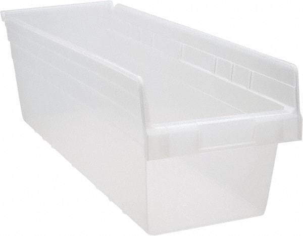 Quantum Storage - 23-5/8" Deep, Clear Polypropylene Hopper Shelf Bin - 8" High x 8-3/8" Wide x 23-5/8" Long - Caliber Tooling