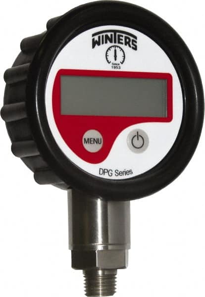 Winters - 2-1/2" Dial, 1/4 Thread, 0-600 Scale Range, Pressure Gauge - Lower Connection Mount, Accurate to 0.01% of Scale - Caliber Tooling