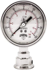 Winters - 4" Dial, 1-1/2 Thread, 0-160 Scale Range, Pressure Gauge - Lower Connection Mount, Accurate to 0.01% of Scale - Caliber Tooling