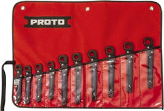 Proto - 10 Piece, 10mm to 19mm, 12 Point Ratcheting Flare Nut Set - Metric Measurement Standard, Black Oxide Finish - Caliber Tooling