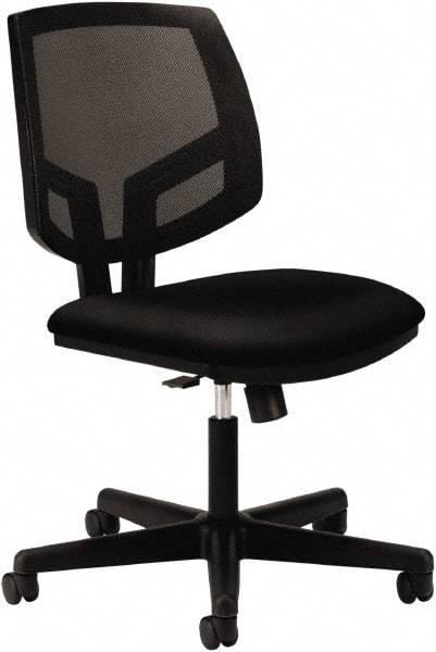 Hon - 38-1/2" High Task Chair with Synchro-Tilt - 24" Wide x 25" Deep, 100% Polyester Seat, Black - Caliber Tooling