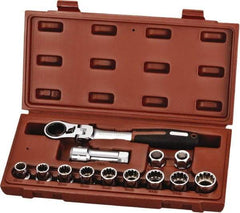 Paramount - 13 Piece 3/4" Drive Deep Well Socket Set - 12 Points, 10mm to 19mm Range, Metric Measurement Standard - Caliber Tooling