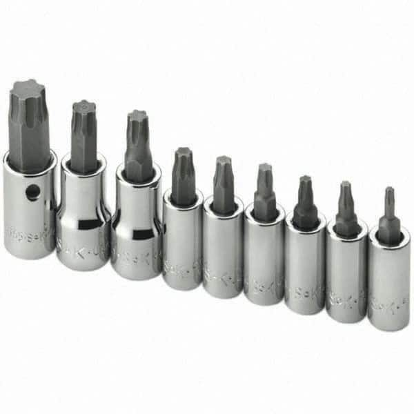 SK - 9 Piece 1/4 & 3/8" Drive Torx Bit Socket Set - Caliber Tooling