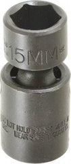 Proto - 3/8" Drive 15mm Standard Universal Impact Socket - 6 Points, 2-3/32" OAL - Caliber Tooling