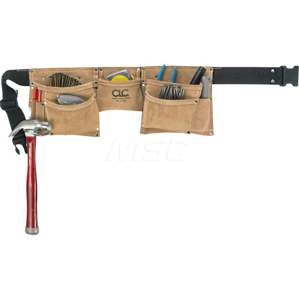 Tool Aprons & Tool Belts; Tool Type: Tool Apron; Minimum Waist Size: 29; Maximum Waist Size: 46; Material: Leather; Number of Pockets: 8.000; Color: Brown; Minimum Order Quantity: Leather; Tool Style: Tool Apron; Minimum Waist Size: 29