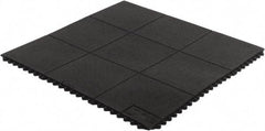 Wearwell - 3' Long x 3' Wide, Dry/Wet Environment, Anti-Fatigue Matting - Black, CFR Rubber with CFR Rubber Base, Straight - Caliber Tooling