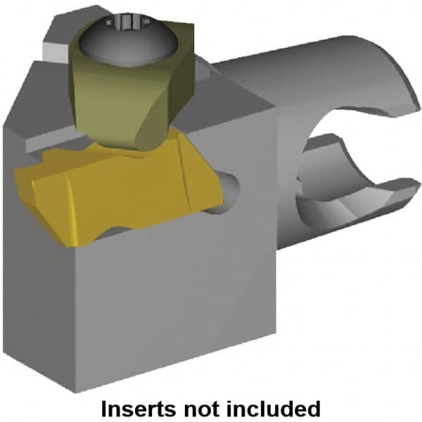 Kennametal - Insert Style NG 2R, 30mm Head Length, Right Hand Cut, External Modular Threading Cutting Unit Head - System Size KM20, 12.5mm Center to Cutting Edge, Series Top Notch - Caliber Tooling