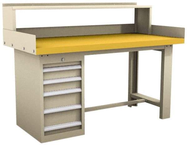 Value Collection - 5 Drawer, Modular Workstation - 3,300 Lb Capacity, Anti-Static Top, Tan, 30" Wide x 32" High x 60" Long - Caliber Tooling