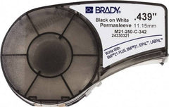 Brady - 0.439" Wide x 84" Long, White Heat Shrinkable Polyolefin Heat Shrink Tubing - For BMP21 Plus Portable Label Printer, IDPAL Handheld Label Maker - Caliber Tooling