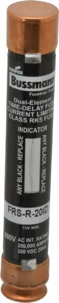 Cooper Bussmann - 300 VDC, 600 VAC, 20 Amp, Time Delay General Purpose Fuse - Fuse Holder Mount, 127mm OAL, 20 at DC, 200 (RMS) kA Rating, 20.6mm Diam - Caliber Tooling