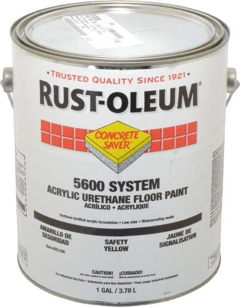 Rust-Oleum - 1 Gal Can Satin Safety Yellow Floor Coating - <100 g/L VOC Content - Caliber Tooling