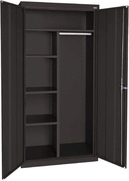 Sandusky Lee - 5 Shelf Combination Storage Cabinet - Steel, 46" Wide x 24" Deep x 72" High, Black - Caliber Tooling