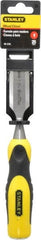 Stanley - 9" OAL x 1" Blade Width Wood Chisel - 1" Tip, Polypropylene Handle - Caliber Tooling