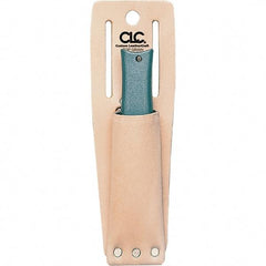 CLC - Knife Holster with 1 Pocket - Leather, Natural (Color), 2" Wide x 6" High x 1-1/4" Deep - Caliber Tooling