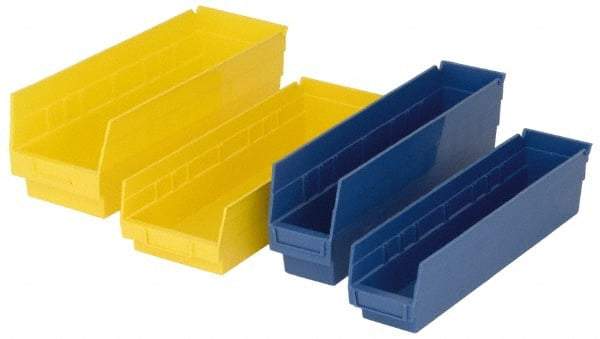 Quantum Storage - 50 Lb. Load Capacity, 23-5/8" Deep, Yellow Polypropylene Hopper Shelf Bin - 6" High x 8-3/8" Wide x 23-5/8" Long - Caliber Tooling