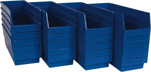 Quantum Storage - 50 Lb. Load Capacity, 17-7/8" Deep, Blue Polypropylene Hopper Shelf Bin - 6" High x 6-5/8" Wide x 17-7/8" Long - Caliber Tooling