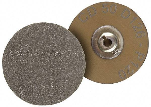 PFERD - 3" Disc Diam, 120 Grit, Diamond Quick Change Disc - Type S Attaching System, Coated, Brown, Medium Grade, 6,300 RPM, D126 Series - Caliber Tooling