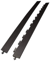 Wearwell - 5' Long x 3' Wide x 5/8" Thick, Anti-Fatigue Modular Matting Ramp Edge - Male, 1 Interlocking Side, Black, For Dry Areas, Series 502 - Caliber Tooling