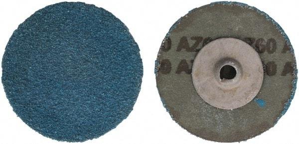 Tru-Maxx - 2" Disc Diam, 60 Grit, Zirconia Alumina Quick Change Disc - Type S Attaching System, Coated, Blue, Medium Grade - Caliber Tooling