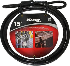 Master Lock - 15' Long Heavy Duty Cable - 3/8" Diam - Caliber Tooling