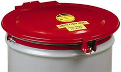 Justrite - 55 Gal, Steel Drum Cover - Hinged Self-Closing Drum Cover - Caliber Tooling