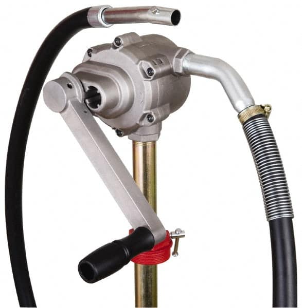 PRO-LUBE - Oil Lubrication 8 Strokes/Gal Flow Aluminum Rotary Hand Pump - For 15 to 55 Gal Container - Caliber Tooling