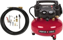 Porter-Cable - 0.8 hp, 2.6 CFM Hand Carry Pancake Compressor - 6 Gallon Tank, 10 Amp, 150 Max psi, 120V - Caliber Tooling