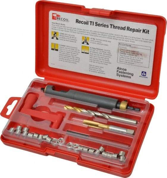 Recoil - 18 Inserts, M8x1.25, M8x1.25 Metric Coarse, Thread Repair Kit - 12mm Insert Length - Exact Industrial Supply