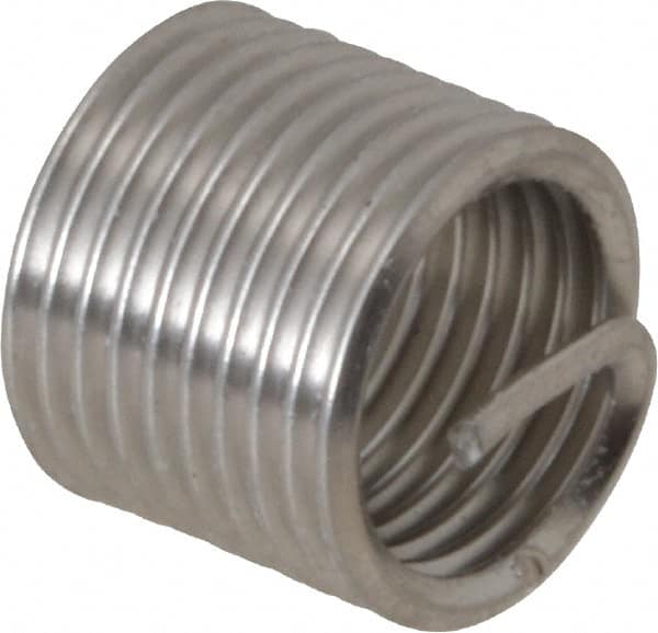 Recoil - M8x1.00 Metric Fine, 12" OAL, Free Running Helical Insert - 9-3/8 Free Coils, Tanged, Stainless Steel, 1-1/2D Insert Length - Exact Industrial Supply