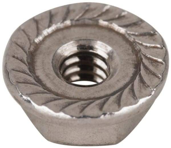 Value Collection - #6-32, 27/64" Flange Diam, Serrated Flange Nut - Grade 18-8 Stainless Steel, Uncoated Finish, 0.171" Flange Height - Caliber Tooling