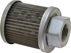 Flow Ezy Filters - 60 Mesh, 11 LPM, 3 GPM, 2.1" Diam, Female Suction Strainer without Bypass - 1/2 Port NPT, 2.7" Long - Caliber Tooling