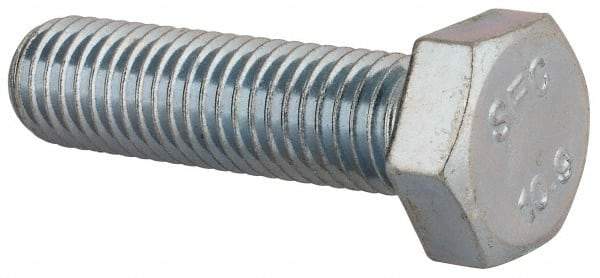 Value Collection - M12x1.75mm Metric Coarse, 45mm Length Under Head Hex Head Cap Screw - Fully Threaded, Grade 10.9 Steel, Zinc-Plated Finish, 19mm Hex - Caliber Tooling