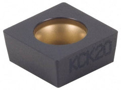 Kennametal - SCMW32.52 Grade KCK20 Carbide Turning Insert - TiCN/Al2O3 Finish, 90° Square, 3/8" Inscr Circle, 5/32" Thick, 1/32" Corner Radius - Caliber Tooling