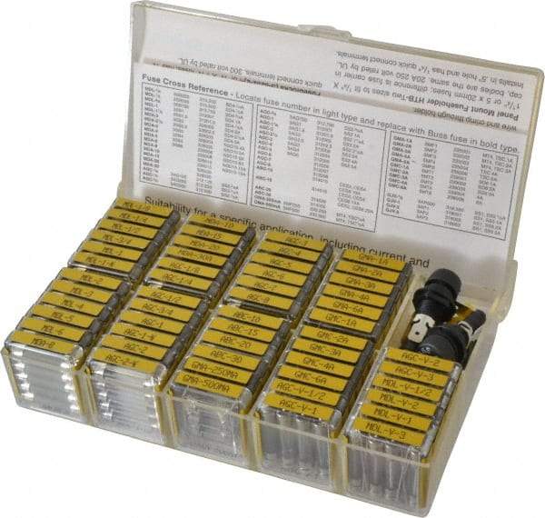 Cooper Bussmann - H, K Class, 20 Amp, Fuse Service Kit - Includes 2 Fuse Clips, 270 Assorted Fuses, 3 Fuse Holders, Fuse Block - Caliber Tooling