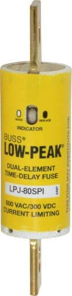 Cooper Bussmann - 300 VDC, 600 VAC, 80 Amp, Time Delay General Purpose Fuse - Bolt-on Mount, 4-5/8" OAL, 100 at DC, 300 at AC (RMS) kA Rating, 1-1/8" Diam - Caliber Tooling