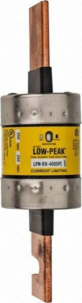 Cooper Bussmann - 250 VAC/VDC, 400 Amp, Time Delay General Purpose Fuse - Bolt-on Mount, 8-5/8" OAL, 100 at DC, 300 at AC (RMS) kA Rating, 2-3/8" Diam - Caliber Tooling